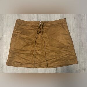 LC Lauren Conrad Brown Faux Suede Mini Skirt